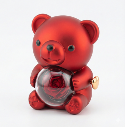 Mini Delicate Heart Engraved Necklace Lovely Bear Jewelry Boxes Valentine'S Day Mother Day Birthday Gift Paper Bag Set My Store